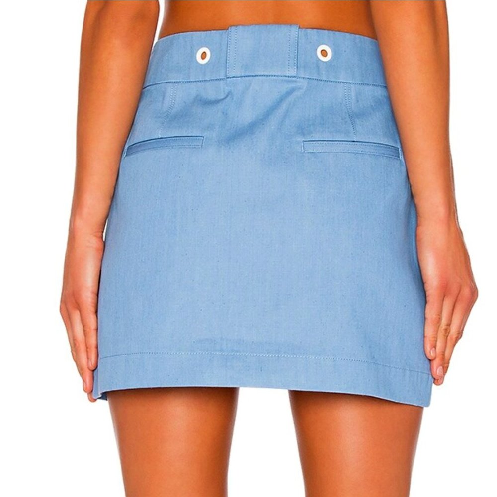 RAG & BONE | Wades Grommet Light Blue Cotton Mini Skirt (XS) - Picture 3 of 7